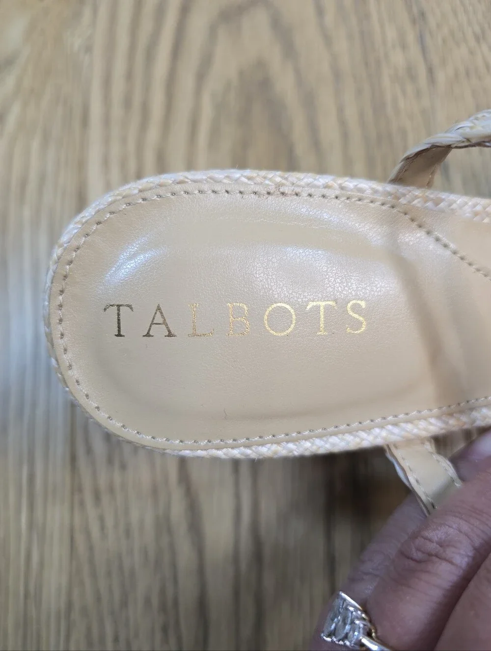 Talbots Woven Slingback Block Heel Pumps in Natural Size 8.5